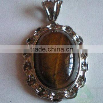 Tiger Eye Ovel Pendent : Wholesale Tiger Eye Ovel Pendent