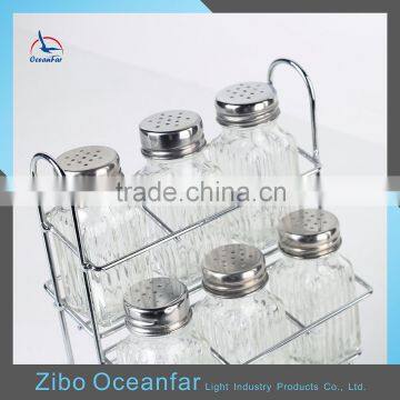 High Quality Mini Salt And Pepper Shaker Empty Glass Spice Jars Clear Condiment Set photo-6
