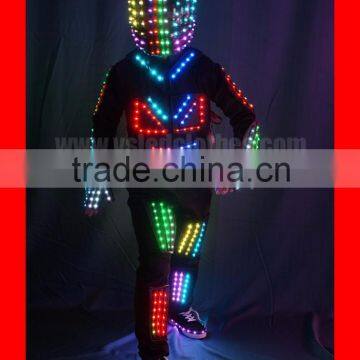 Wireless DMX512 LED Robot Costumes with helmet, Design 1 piece robot costume