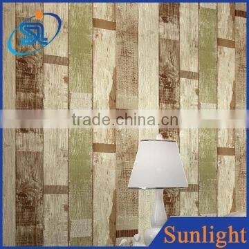 nostalgia American wallpaper wood pattern non-woven wallpapers striped wallpaper