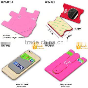 Cell Phone Silicone smart wallet with mirror Hot sale Gifts