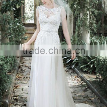 (MY11206) MARRY YOU Elgant A-line Sleeveless Backless Alibaba Lace Wedding Dresses