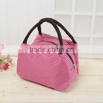 Wholesale personalized pink color canvas foods lunch bag