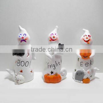 Porcelain white ghost halloween candle holders