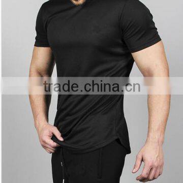 Custom new fashion mens fitness round bottom t shirt