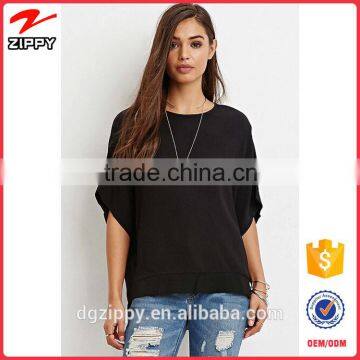 2015 New tops designs fashion chiffon paneled crepe tops for women