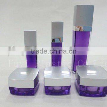 Square Empty Acrylic Cream Container and Cosmetic Lotion Pump Bottle