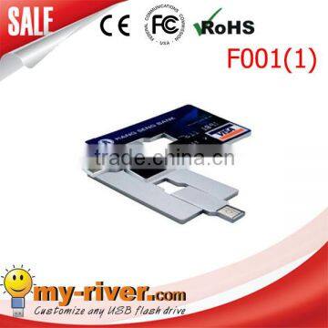 2016 Wholesale Customized Logo Full Capacity Bulk Waterproof Credit Card USB Flash Drive 2.0USB 1GB 2GB photo-3
