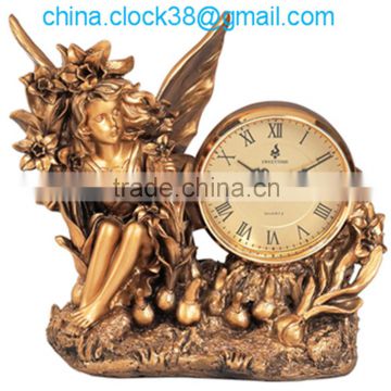 desk clock home decoration clock poly resin antique clock