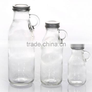 Factory Direct Sale Transparent Glass Bottles Milk Glass Bottle With Screw Lid