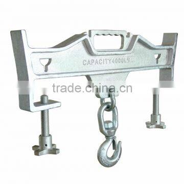 Forklift Lifting Hook, Double Fork, Single Swivel Hook, 4000 lb., Fork Pocket Size 2-1/2" H x 6-3/4"