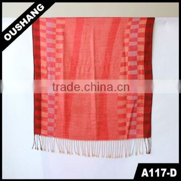 A117-D Super Soft Plaid Acrylic Polyster Shawl Scarf