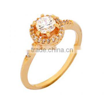 CZ diamond brass finger ring