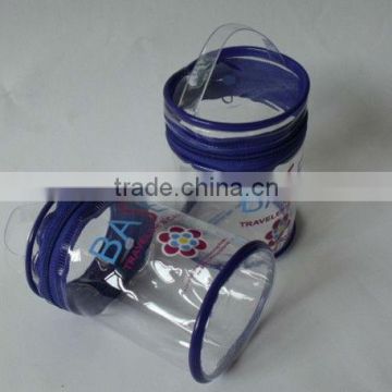 Clear vinyl plastic zipper packing bag with printing