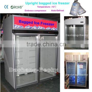 Upright Ice Merchandiser With 2-glass Door Bagged Ice Storage Bin Temp -12degree C photo-3