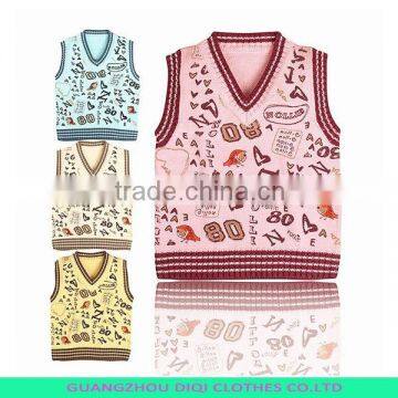 New design cheap kids sweater vests,uniform sweater vest