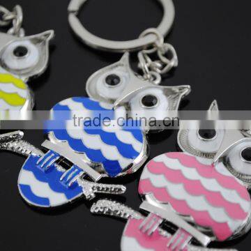 new design novelty enamel owl keychain