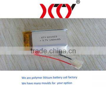 battery cell factory provide 601423 3.7V 160mAh polymer lithium battery