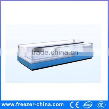 supermarket refrigerating cabinet island freezer sliding glass door to save energy