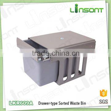 China supplier drawer pull out plastic recycle bin spare parts rubbish bin