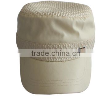 Hot sale plain leather army cap with flexfit sweatband