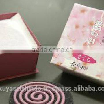 Japanese coil incense, Hana Kaori Series, Sakura (Cherry Blossom), Less Smoke Type