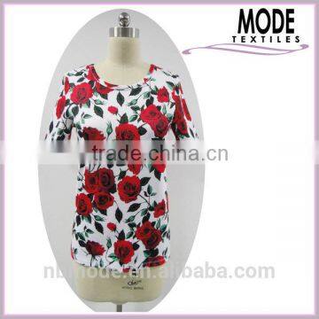 White Flowers All-over Printed Chic Top