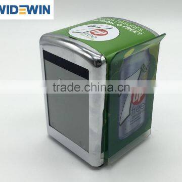 Custom Printed Metal Bar Napkin Dispenser With Menu Stand / Napkin Holder / Tissue Box