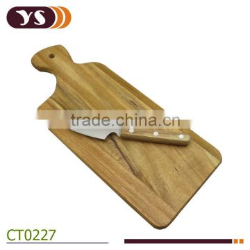 acacia wood cheese paddle with a cheese slicer knife set