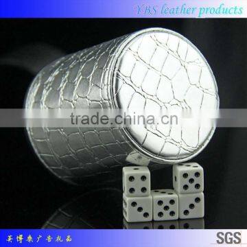 wholesale custom genuine leather dice cup with dices