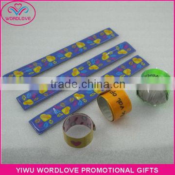 Promotional custom flexible PVC slap bracelet/snap wristbands/clap bands