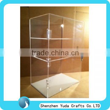 A-grade perspex display box acrylic showcase display with key and lock wholesale cheap