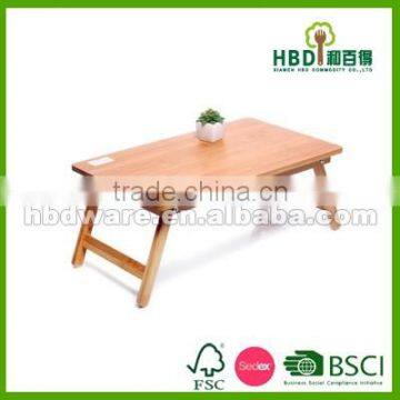 Bamboo Wood Bed Computer Table Trau With Foldable Leg photo-2