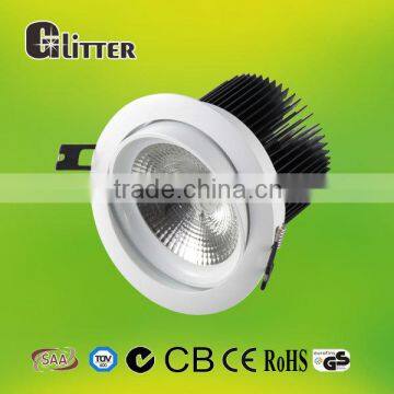 Better dissipation fire-proof 20w SHARP COB1215 led downlight lamp cutout 105mm Ra>85 CE RoHS SAA C-TICK approval