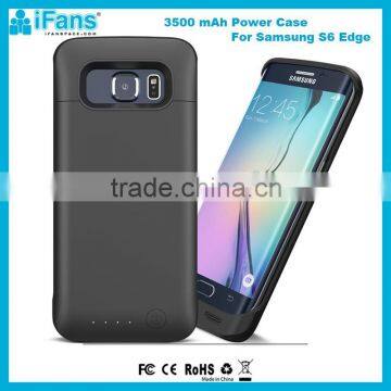 Private Ultra Slim 3500mAh OEM Battery Case For S6 Edge Rohs Black
