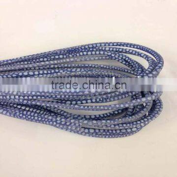 Flat Nappa Leather cords - Real Nappa Leather Round-4MM-Breed Style-Pastel Blue