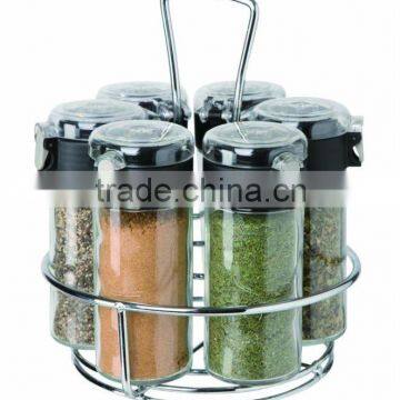 SINOGLASS 6 Jars Spice Rack Set