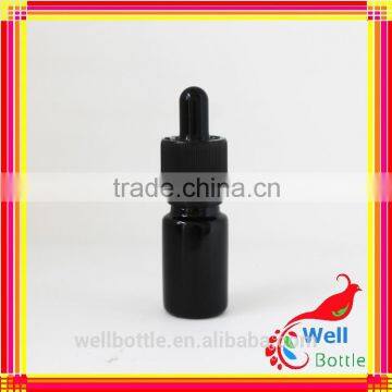 Black essential oil bottle with 5ml glass dropper bottle for cosmetic oil bottle