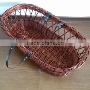 bassinet wicker baby basket / Dark wicker basket