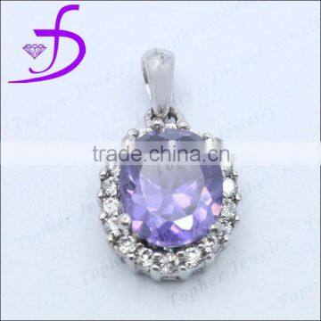 Wholesale fashion 925 sterling silver amethyst pendant