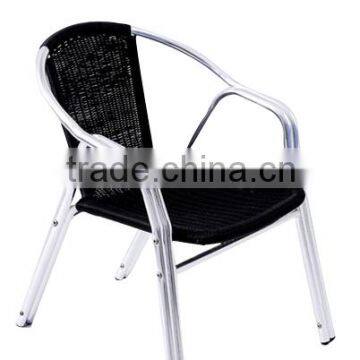 double tube aluminium rattan bistro chair