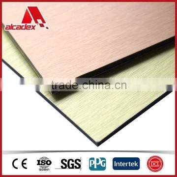 golden brush finished aluminum composite panel factory price