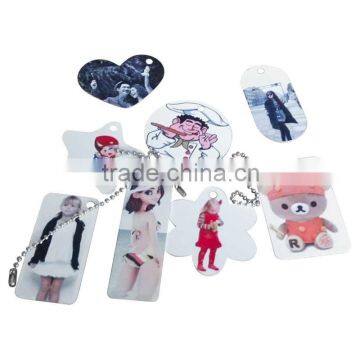 Promotional Gift Sublimation blank metal pendant,dog tag with chain