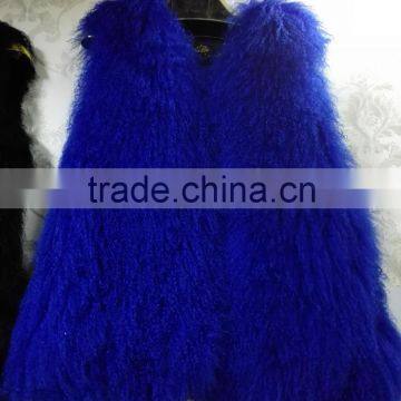 wholesale new style Tan sheep fur vest colored