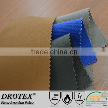 CVC water oil poof and soil release and FR twill fabric for work wear