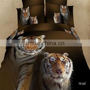 elegant tiger design hot sale all over the word surprised price bedding set with 100% cotton