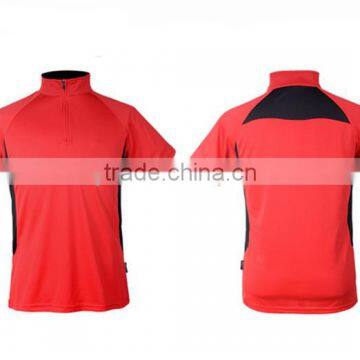 Stylish 1/4 zip front wit coolmax mesh Sports T shirt