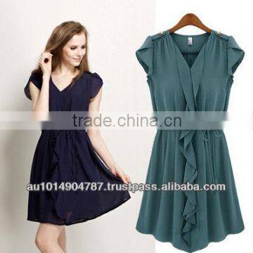 LATEST EUROPEAN LONG CHIFFON BIG FLARE DRESS 460