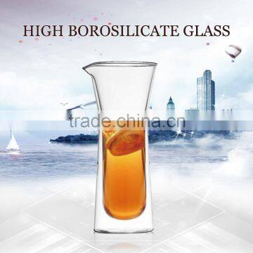 popular 2016 hot sell borosil clear double wall glass beer cup for 600ml