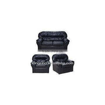 100% top grain black leather sofa set